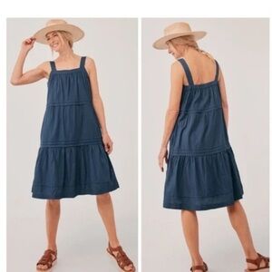 Pact Navy The Sunset Easy Organic Cotton Dress Size XXL